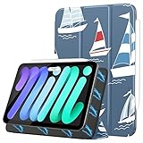 Ipad Mini6 Case Boat Ship River Ocean Transport Ipad Mini 6 Case Cute Pu Leather Smart New Ipad Mini 6 Case Auto Sleep/Wake Compatible with Ipad Mini 6 (8.3 Inch,2021)