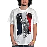 Assassins Creed Unity Flag T-Shirt Herren Shirt Baumwolle schwarz mit Motiv Arno D