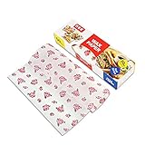 50 Blatt Wachspapier Pergamentpapier Wasserdichtes Lebensmittelverpackungsgewebe für Brot / Sandwich / Burger / Pommes (Blume)
