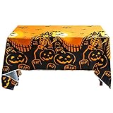 TaimeiMao Tischdecke Halloween Deko,137cm * 180 cm wasserdichte Tischdecke,Halloween Gruselige Tischdecke,Rechteckige Tischdecke,Tischdecke Gruseliger Kürbis,Halloween Dek