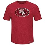 SAN FRANCISCO 49ERS Majestic NFL 'Hyper Logo' Men's Premium Slub T-Shirt (M)