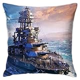 YUANSHAN Kissen World of Warships Moderne dekorative Kissenbezüge Polyester Kissenbezüge Kissenbezüge Sofa Home Decor 18 X 18 Z