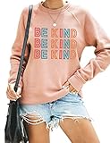 BMJL Damen Graphic Sweatshirts Be Kind Print Jumper Tops Cute Langarm Pullover T Shirts Gr. 42,