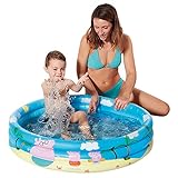 NET TOYS Tolles Peppa Pig Planschbecken - Blau 100 x 23 cm - Cooles Kinder-Wasserspielzeug Kinder-Pool zum Planschen - Ideal für Garten & Im F