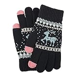 NJHGJ Handschuhe Strickhandschuhe Touchscreen Handschuhe Für Damen Und Herren Im Herbst Und Winter Kalt Und Warm Süß Schw