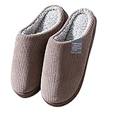 Uninevp Damen-Hausschuhe Winter Pantoffeln Memory Foam Anti Rutsch Pantoffeln Hüttenschuhe Plüsch Warme Paare Slippers Hausschuhe Haushalt Herren Drinnen Geschenk Für M