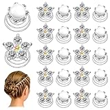 RosewineC 24 Stück Perlen Strass Curlies Haarspiralen Hochzeit Haarschmuck Spirale Haarnadel Haarclips Haarspange Braut Haarschmuck für Hochzeit,Abschlussball und Party