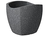 Scheurich Wave Globe Cubo, Pflanzgefäß aus Kunststoff, Schwarz-Granit, 50 cm Durchmesser, 44,4 cm hoch, 62 l V