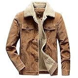 Herren Jeansjacke Cordjacke Winterjacke Jacke Gefüttert Teddyfutter Jeans Denim Jacket Freizeitjacke Übergangsjacke Trucker Jacket Winterparka Outdoorjacke Vintage Retro Classic Street Sty