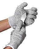 Set mit Austernmesser und Schnittfeste Handschuhe Austernöffner und Schnittschutzhandschuhe für Muscheln oder Hartkäse geeignet - oyster knife (Küche, Gartenarbeit, DIY) (Mittel)