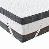 Inofia Topper 90x200 Gelschaum Matratzenauflage Matratzentopper Memory Foam Topper 7,5cm|2 Layer RG50 Gelschaum+ Support Foam|waschbar Bezug|100 Nächte Probeschlafen|10 Jahre Garantie (90x200cm)