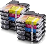 10 XL Druckerpatronen kompatibel für Brother LC980  LC 985 LC 39 Sparset (4x schwarz & je 2x cyan magenta yellow)