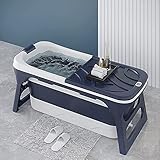 CRS faltbare Badewanne 118x61x58cm für Kinder & Erwachsene mit Kissen | Ideal für kleine Badezimmer klappbare mobile Badewanne | foldable bathtub | tragbare Klappbadew