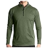 Laufshirt Herren Half Zip Atmungsaktiv Sportshirt Sweatshirt Sport Stehkragen Stretch Gym Running Shirt 1/4 Reißverschluss Leicht Gym Fitness Trainningshirt für M