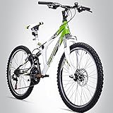 Bergsteiger Montreal 20, 24 Zoll Kinderfahrrad, geeignet für 8, 9, 10, 11 Jahre, Shimano 18 Gang-Schaltung, Mountainbike mit Vollfederung, Jungen-Fahrrad, Mädchen-F