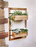 Dekoleidenschaft Wand-Pflanzer Industrial aus Holz, mit 2 Blumenkästen, für Balkon, Terrasse, G