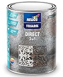 Tessarol Direct to Rust Metallfarbe 3 in 1, grüne Metallfarbe, grüne Außenfarbe, wetterbeständig, Rostschutzfarbe für Metall (0,75, moosgrün (RAL 6005))