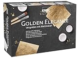 Kreul 99410 - Golden Elegance Vergolden mit Blattmetall, Anlegemilch, Überzugslack, Pinseln, zum Veredeln von Deko-Objekten im Innenbereich wie Bilderrahmen, Holzteilen,