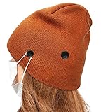 Linowos Unisex Mütze Strickmütze Slouchy, Long Beanie, weicher Stoff für Damen und Herren, One Size (Khaki)