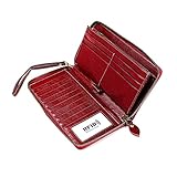 Jianghuayunchuanri Kreditkarteninhaber Leder-Damenbranche. RFID Große Kapazität Langer Leder-Multi-Karten-Kartenhalter Brieftasche für Geburtstagsgeschäft (Farbe : A, Size : One Size)
