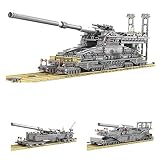 Sunbary Technik Militär Panzer Bausteine, 3846 Teile DIY 3 in 1 Dora Cannon Panzer Modell Bauset, Klemmbausteine Kompatibel mit Lego T