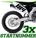 HR-WERBEDESIGN 3X Startnummer Wunschnummer Motorrad Motocross Aufkleber ATV MX Enduro Boot x