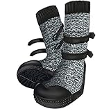 Trixie 19446 Pfotenschutz Walker Socks, L–XL, 2 St., schwarz/g