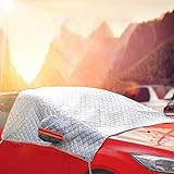 Kompatibel mit Opel Astra Corsa Crossland Grandland Frontscheibenabdeckung, Auto Windschutzscheibe Abdeckung mit Reflektierenden Spiegelabdeckung, Autoabdeckung für W