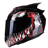XUDAN Motorradhelm,Integralhelm,Dot/Ece-Zertifizierter Leichter Einteiliger Integrierter Helm Rennrad-Rennhelm Mit Brille,Abnehmbarem Innenfutter, Erwachsene Junge MäNner Und F