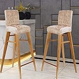 KELUINA Samt Barhocker Stuhlhussen mit Rückenlehne, elastischer Sitz Home Soft Chair Schonbezug Stuhlschutz für die Küche Frühstückstheke Barhocker (Champagner,4 Stück)