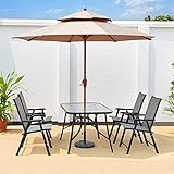 YFYYF Garten Sonnenschirm, 2.7M Große Terrassenschirm, Runde Strandschirm Im Freien, Mit 8 Starken Rippen, Belüftung/Sonnenschutz/Wasserdicht, Markt Tisch Schirm Für Balk