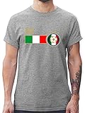 Fussball WM 2022 Fanartikel - 12. Mann Italien Mannschaft - XXL - Grau meliert - Fun - L190 - Tshirt Herren und Männer T-S