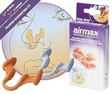 AIRMAX® Testpaket | Nasendilatator für eine leichtere Nasenatmung - gegen schnarchen - spreizt die Nasenflügel - mit Aufbewahrungsdose (2 Stück Größe S und M)