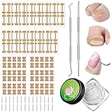 152 Stücke Eingewachsene Zehennägel Werkzeug Set,Breit Nagel Korrektur Pflaster, Gebogen Zehennagel Spange,Eingewachsen Zehennägel Streifen, Zehennagel Feile und Heber,Zehennägel Korrek