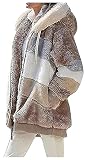 joyvio Neu Damen Kunstpelz Zottelmantel Super Warm (Color : Khaki, Size : L)