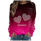 Woman Valentinstag Long Sleeve Sweatshirt Loose Fit Letter Printed Round Neck Women Sweatshirt Top