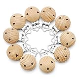 RUBY 10 Stücke Schnullerclip, Natur Schnullerclips Holz Schadstofffrei, Baby Schnuller Clips, Nippel Clip Dummy Halter FüR Baby Und Kind (10Stücke-n)