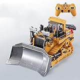 WZRYBHSD Legierung Fernbedienung BAU Bulldozer Bagger Traktor Spielzeug,2,4 GHz Voll Funktionsfähiges RC Frontlader Spielzeug,Bauwagen Mit Lichter Für Kinder Kinder Jungen M