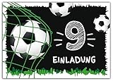 12 Einladungskarten zum 9. Kindergeburtstag neunte Geburtstag Jungen Fussball Fußb