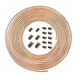 ZSY Bremslinie 25FT 7, 6M Rollenrohrspule von 3/16' OD. Kupfer-Nickel-Bremsrohrschlauch-Leitungsrohrrohr-Anti- Rost mit Nüssen Automotive (Color : Copper)