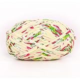 1 PCS Buntes T-Shirt Garn Strickgarn Stoff Häkelstoff für DIY Strickwaren Art.-Nr. (# 56 Beige Blume)