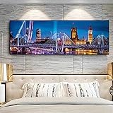 Quaall 5D Large Size Diamond Painting Set Londoner Skyline DIY Diamant Malerei Vollbohrer Stickerei Malerei Crystal Strass Stickerei für Haus, Wand Dekoratione 40x120cm F-4373