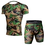 Shirts Shorts Herren Basic Rundhals Brief Druck Kurzarm Herren Shirt Sommer Stretch Spleißen Herren Camouflage T Shirt Sandstrand Schwimmen Fitness Herren S