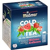 Meßmer Cold Tea Melone-Erdbeere | Belebe dein Wasser mit dem spritzigen Geschmack | ohne Zucker | ohne Kalorien | Alternative zu zuckerhaltigen Getränken wie Limonade oder Saft | 14 Pyramidenb