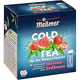 Meßmer Cold Tea Melone-Erdbeere | Belebe dein Wasser mit dem spritzigen Geschmack | ohne Zucker | ohne Kalorien | Alternative zu zuckerhaltigen Getränken wie Limonade oder Saft | 14 Pyramidenb