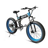 ZH Elektrofahrräd, 26 Zoll Faltbares Elektrisches Mountainbike, 500W/1000W 4.0' Fettreifen Elektrisch Strand-Snow E Bike, 48V13Ah Abnehmbarer Batteriezellen E Fahrrad(Mit Kotflügel und Heckrahmen)