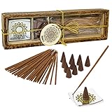 Räucherstäbchen Duftkegel Geschenkbox mit Aluminiumhalter · Set mit Vanilleduft · esoterische Geschenke · spirituelle Geschenke · Räuchern Zubehör · Räuchern (Vanille)