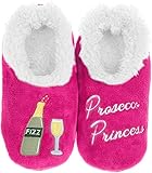 Snoozies Boozies Fun Hausschuhe Weiche Rutschfeste Sohle, Pink - Prosecco Pink - Größe: 39/40 EU