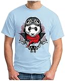 OM3 - Panda-Rider - T-Shirt Biker Rocker MC Bear Motor Club 1% er Fast Furious Geek, 3XL, Hellb
