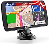 Jimwey GPS Navi Navigation für Auto LKW PKW 9 Zoll Lebenslang Kostenloses Kartenupdate Navigationsgerät mit POI Blitzerwarnung Sprachführung Fahrspurassistent 2021 Europa UK 52